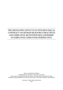 The Mediating Effects Of Psychological Contract On Human Resource ...